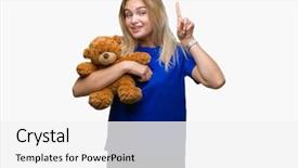 Presentation with teddy bear - Cool new presentation theme with finger with happy face number backdrop and a  colored foreground