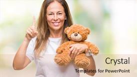  Presentation with teddy bear - Amazing presentation theme having finger with happy face number backdrop and a  colored foreground