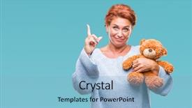  Presentation with teddy bear - Slide set with finger with happy face number background and a  colored foreground