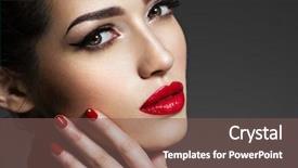  Presentation with sexy santa woman red - PPT layouts featuring fingernails - closeup portrait of beautiful woman background and a violet colored foreground