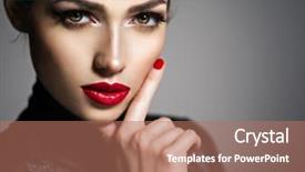  Presentation with beautiful young girl red - PPT layouts enhanced with fingernails - closeup portrait of beautiful woman background and a coral colored foreground