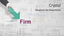  Presentation with pointer - Colorful presentation theme enhanced with fingerpost - arrow pointer in hand backdrop and a  colored foreground