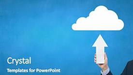  Presentation with pointer - Presentation design featuring fingerpost - arrow pointer in hand background and a teal colored foreground