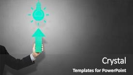  Presentation with pointer - Colorful slide set enhanced with fingerpost - arrow pointer in hand backdrop and a  colored foreground