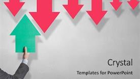  Presentation with pointer - Slide set consisting of fingerpost - arrow pointer in hand background and a light gray colored foreground