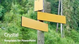  Presentation with direction - Beautiful presentation theme featuring fingerpost - empty signboards for direction backdrop and a seafoam green colored foreground