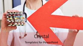  Presentation with caution - Slide deck featuring fingerpost - hand holding red arrow caution background and a  colored foreground