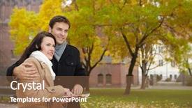  Presentation with cheerful stylish city girl using - Slide deck with fingerpost - happy couple on vacation using background and a coral colored foreground