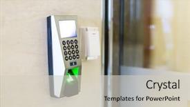  Presentation with fingerprint - Cool new presentation with fingerprint scanner on wall backdrop and a soft green colored foreground