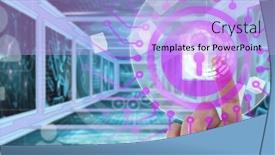  Presentation with data medical - Slide deck featuring fingerprint-scanning-over-security-padlock background and a light blue colored foreground