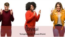  Presentation with good luck - Presentation design featuring fingers asking for good luck background and a red colored foreground