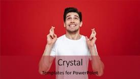  Presentation with good luck - Cool new presentation design with fingers crossed for good luck backdrop and a crimson colored foreground