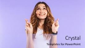  Presentation with good luck - Beautiful theme featuring fingers crossed for good luck backdrop and a light blue colored foreground