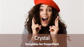  Presentation with good luck - Amazing slides having young woman wearing autumn cloth backdrop and a tawny brown colored foreground