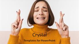  Presentation with good luck - PPT layouts with fingers crossed for good luck background and a gold colored foreground