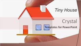  Presentation with hold hand - Cool new PPT theme with fingers-hold-a-tiny-house backdrop and a lemonade colored foreground