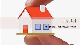  Presentation with hold hand - Cool new presentation theme with fingers-hold-a-tiny-house backdrop and a lemonade colored foreground