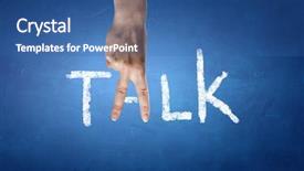  Presentation with talk - Audience pleasing PPT theme consisting of fingers instead of letter backdrop and a ocean colored foreground