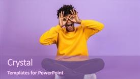  Presentation with african violet - Audience pleasing PPT theme consisting of fingers isolated over violet backdrop and a coral colored foreground