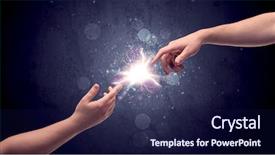  Presentation with spark - Slides with fingers lighting spark in galaxy background and a navy blue colored foreground