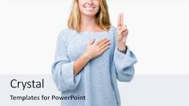  Presentation with coral reefs blue water beautiful sky - Presentation design featuring fingers making a loyalty promise background and a light blue colored foreground