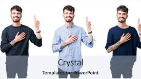  Presentation with collage of a forest - Amazing slide set having fingers making a loyalty promise backdrop and a  colored foreground