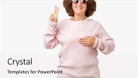  Presentation with middle ages portrait - Colorful PPT layouts enhanced with fingers making a loyalty promise backdrop and a  colored foreground