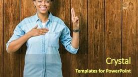  Presentation with colonoscopy african american patient - Cool new slide deck with fingers making a loyalty promise backdrop and a  colored foreground