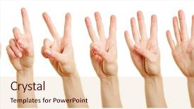  Presentation with counting - Slide deck having fingers of a woman counting background and a lemonade colored foreground