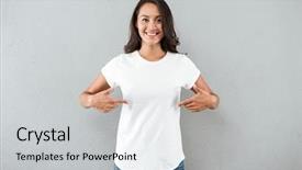  Presentation with fingers - Beautiful slides featuring fingers on her blank white backdrop and a light gray colored foreground