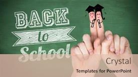  Presentation with green chalkboard - Slide deck having fingers posed as students against green chalkboard background and a lemonade colored foreground