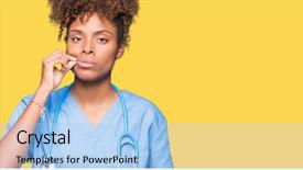  Presentation with doctor african - PPT layouts featuring fingers secret and silent background and a light blue colored foreground