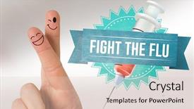  Presentation with fingers - Cool new PPT theme with fingers smiling against flu shot backdrop and a lemonade colored foreground