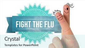  Presentation with fingers - Presentation consisting of fingers smiling against flu shot background and a arctic colored foreground