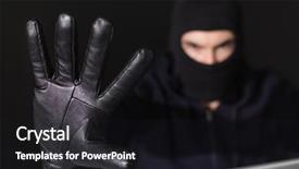  Presentation with hacker in pink and black - Theme featuring fingers spread out on black background and a dark gray colored foreground