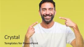  Presentation with health - Beautiful theme featuring fingers teeth and mouth health backdrop and a yellow colored foreground