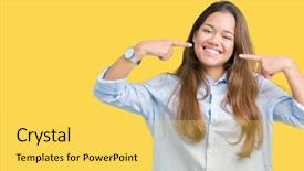  Presentation with health - Slide deck consisting of fingers teeth and mouth health background and a  colored foreground