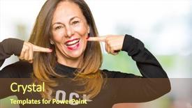  Presentation with roll - Amazing PPT theme having fingers teeth and mouth health backdrop and a  colored foreground