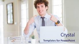  Presentation with computer - PPT theme with fingers teeth and mouth health background and a  colored foreground