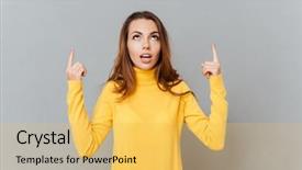  Presentation with yellow - PPT layouts having fingers up over gray backgorund background and a yellow colored foreground