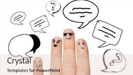  Presentation with family communication - Slides featuring fingers with different facial expression background and a lemonade colored foreground