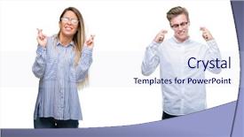  Presentation with men women are equal - Slide deck with fingers with hope and eye background and a  colored foreground