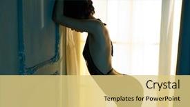  Presentation with sexy - Slide set enhanced with fingures - fashion portrait of beautiful woman background and a yellow colored foreground