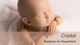  Presentation with realistic - Cool new presentation theme with fingures - realistic plastic figure of newborn backdrop and a coral colored foreground