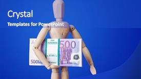  Presentation with wooden toy - Slide deck enhanced with fingures - wooden toy figure with euro background and a cobalt blue colored foreground