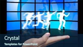  Presentation with concept - Amazing theme having finish line group run - business concept backdrop and a navy blue colored foreground