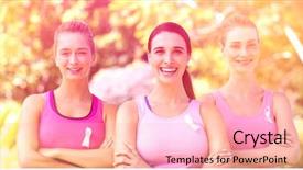  Presentation with beautiful black women smiling - Audience pleasing presentation theme consisting of finish line group run - portrait of young volunteer women backdrop and a lemonade colored foreground