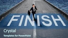  Presentation with journey line - Cool new theme with finish line on road backdrop and a ocean colored foreground