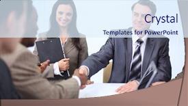  Presentation with partners - Slides with finish line work - handshake business partners background and a  colored foreground