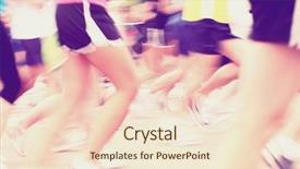  Presentation with marathon running race - Theme having finish running race - marathon motion blur background and a lemonade colored foreground